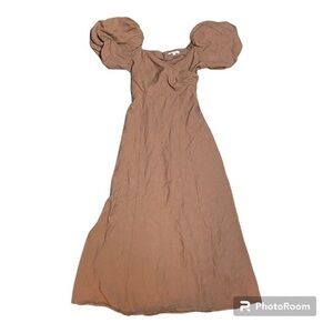 Zoe & Claire puff sleeve A-line dress